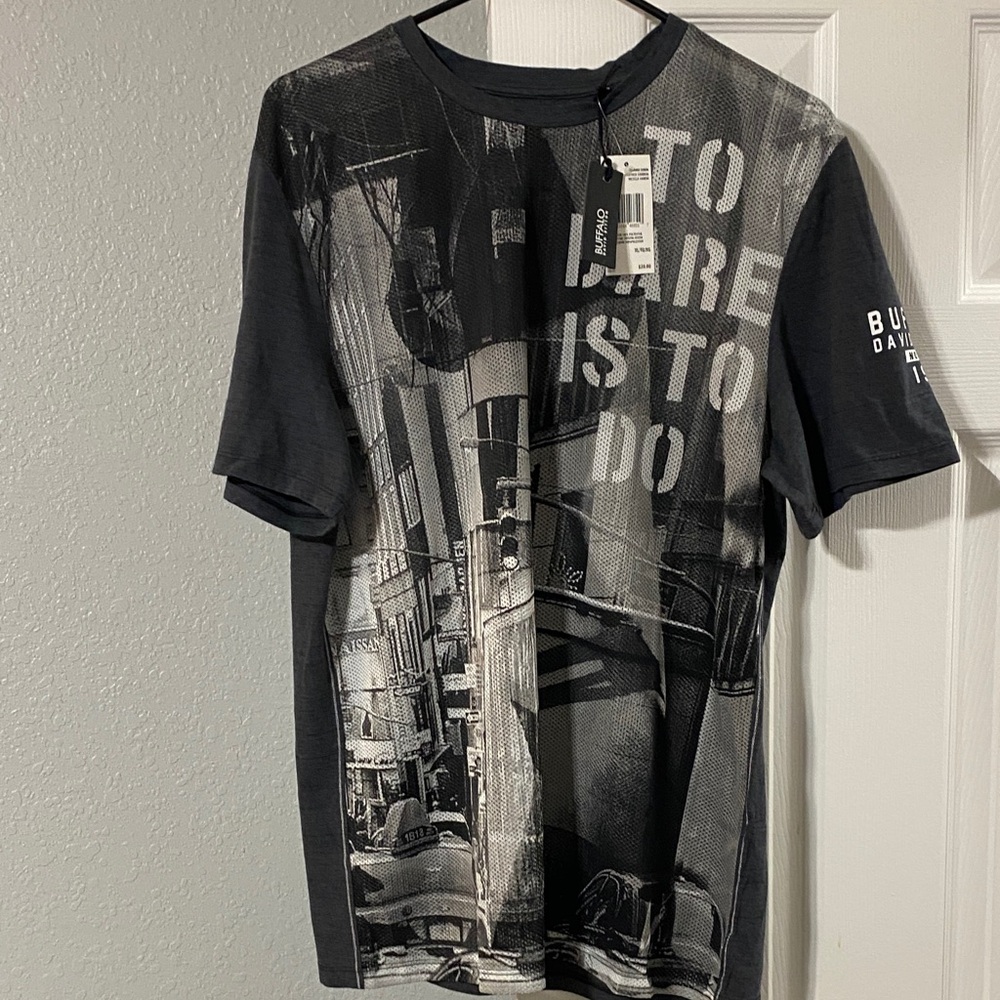 Buffalo David Bitton Black and Gray Graphic Tee